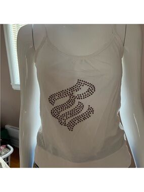 Rocawear White Rhinestone Logo Tank